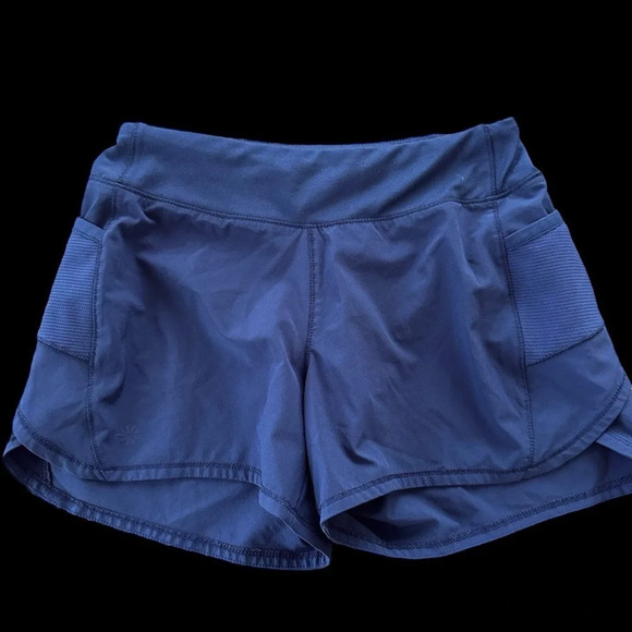 Athleta Girl sz medium 8 10 Navy Blue Record Breaker 3” Shorts Activewear Summer - Picture 1 of 3